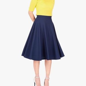 High Waist Flared Circle A-line Skirt